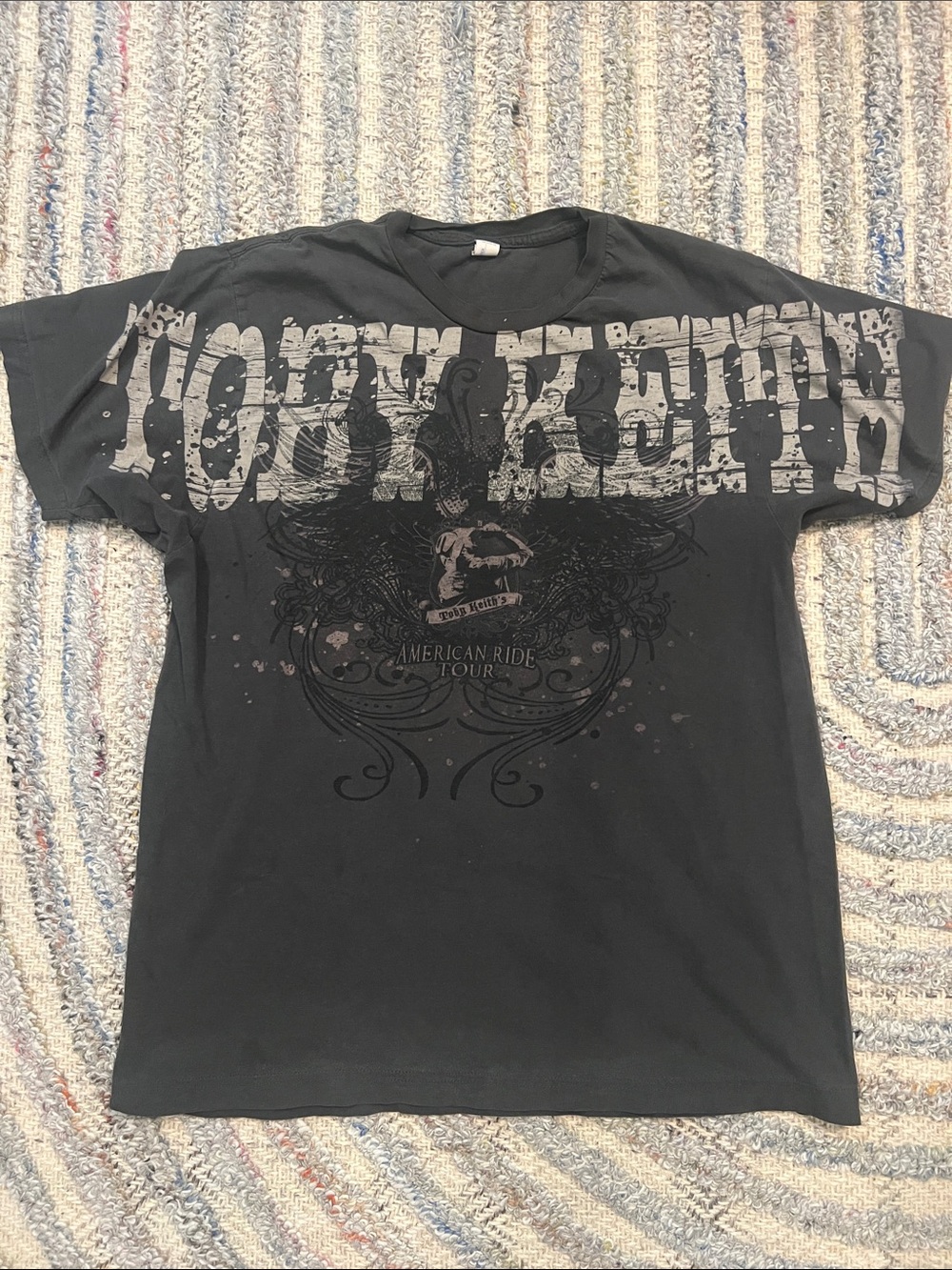 Toby Keith 2010 American Ride Tour Graphic T-Shirt - Charcoal